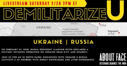 Demilitarize: Ukraine | Russia — Saturday, February 26, 11:00 a.m. PT / 2:00 p.m. ET