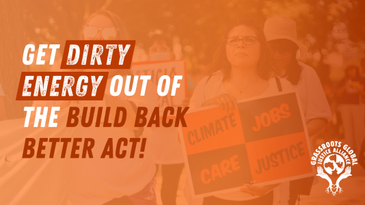 Get dirty energy out of the Build Back Better Act!